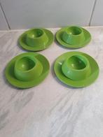 Eierdopjes  4 stuks groen, hard plastic, Ophalen of Verzenden, Zo goed als nieuw