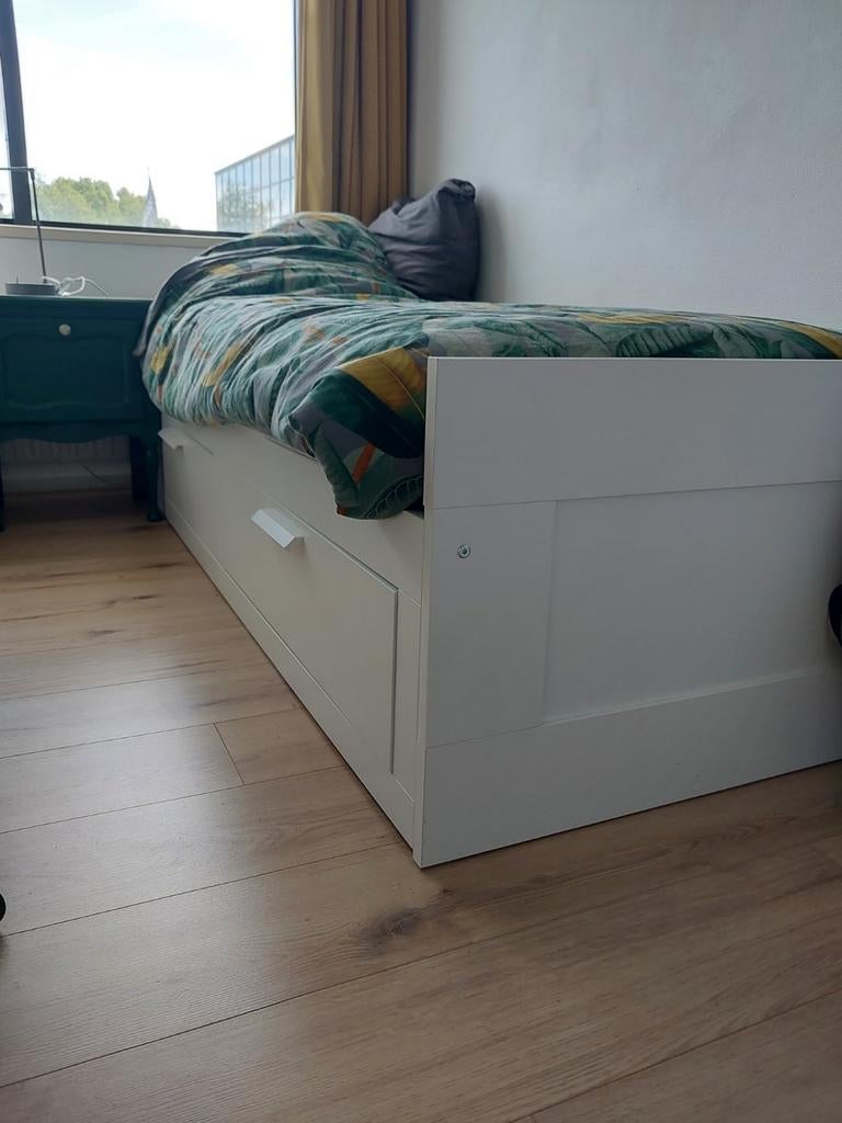 Brimnes bed 80x200 wit. Ophalen tussen 29 april en 19 mei., Huis en Inrichting, Ophalen, Gebruikt, Eenpersoons, Wit