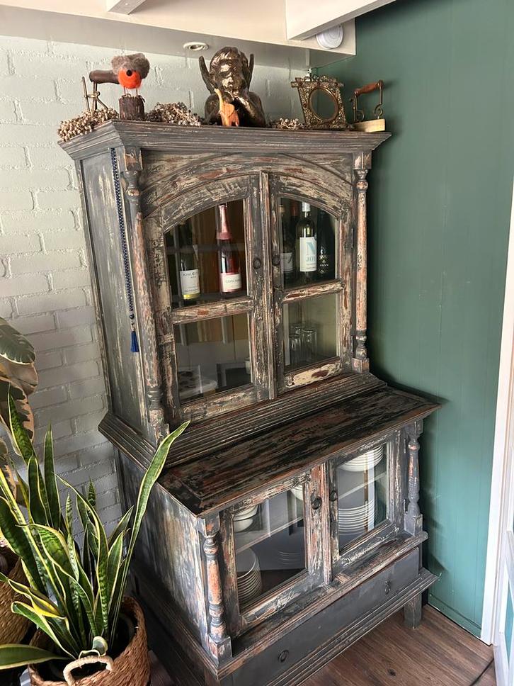 Prachtige landelijke, brocante buffetkast, Antiek en Kunst, Antiek | Meubels | Kasten, Ophalen