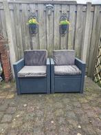 2x tuinbankjes van het merk Allibert, Ophalen, Gebruikt, Kunststof
