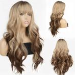 Duo color pruik lang haar met slagen en pony model Romee, Verzenden, Nieuw, Pruik of Haarverlenging