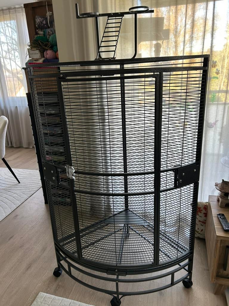 Vogelkooi  knaagdierkoo  hoek kooi  keddoc, Ophalen, Zo goed als nieuw, Metaal, Vogelkooi