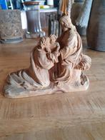 Handgesneden houten beeld: Heilige Familie, Antiek en Kunst, Ophalen of Verzenden