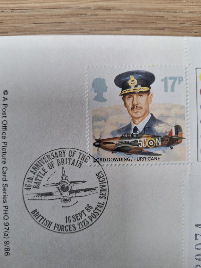postzegel engeland vliegeniers 50 jaar Royal Air Force, Verzenden, Gestempeld, Vliegtuigen
