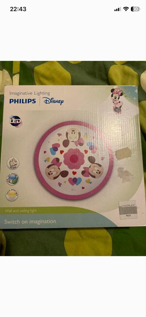 Philips Disney Minnie Mouse LED Wand- en Plafondlamp, Ophalen of Verzenden, Nieuw, Kunststof