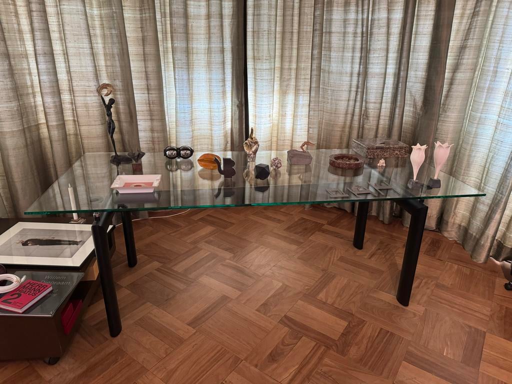 Cassina LC6 Eettafel - Le Corbusier, Jeanneret, Perriand, Ophalen, Gebruikt, Glas, Vijf personen of meer