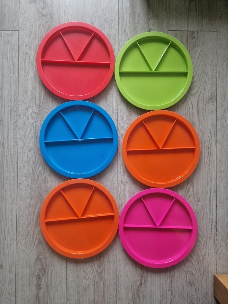 Gourmet borden vakjes borden met vakjes bbq borden bordenset, Ophalen of Verzenden, Gebruikt, Overige typen