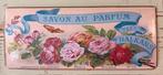 Metalen reclamekaart Savon du Parfum des Balkans, Ophalen of Verzenden, Zo goed als nieuw, Reclamebord