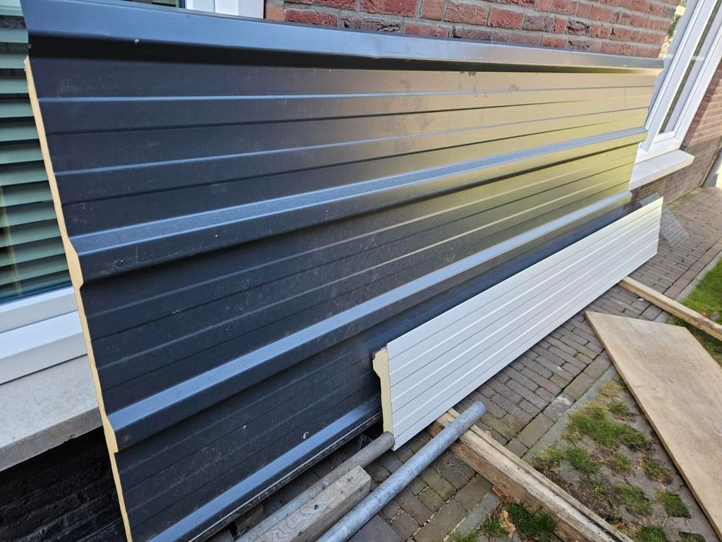Sandwich paneel 3 meter, Doe-het-zelf en Verbouw, Dakpannen en Dakbedekking, Kunststof, Zwart, 15 m² of meer, Ophalen