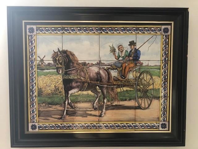 antiek tegeltableau "Sjees", Antiek en Kunst, Ophalen