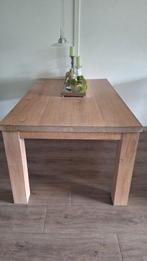 Massief eiken white wash tafelset., Ophalen, 100 tot 150 cm, Eikenhout, Zo goed als nieuw