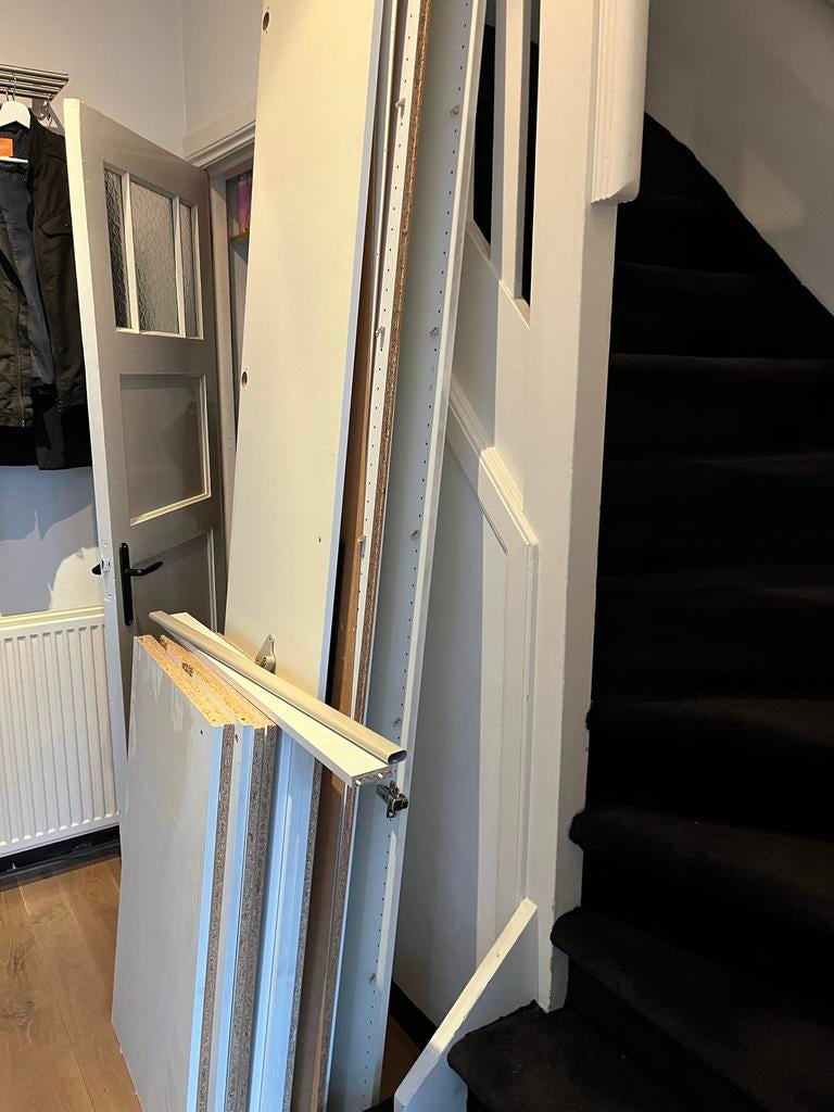 IKEA Pax kast 100x60x236 - wit glans met zwarte handgrepen, Ophalen, Overige materialen, Gebruikt, 200 cm of meer