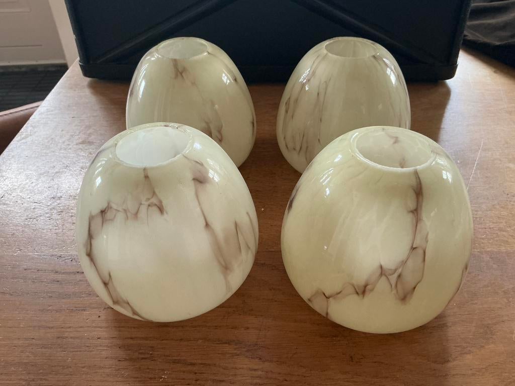 Antiek glazen lampenkappen, Ophalen of Verzenden