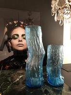 Pols potten boomstam 2 GROTE XL vazen glas NIEUW, Ophalen, 50 tot 75 cm, Blauw, Nieuw