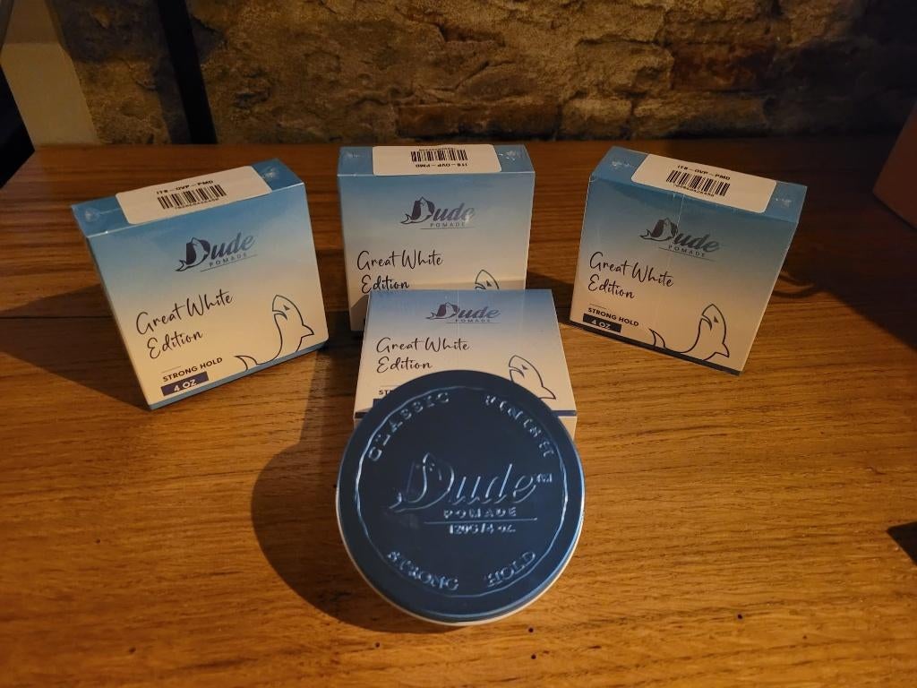 Dude Pomade 4OZ 5st, Ophalen of Verzenden, Nieuw, Gel, Wax, Haarlak of Mousse