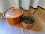 2 authentieke koperen pannen, Antiek en Kunst, Antiek | Koper en Brons, Ophalen of Verzenden, Koper