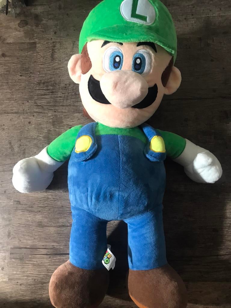 Luigi Knuffel 60CM Super Mario Bros., Kinderen en Baby's, Speelgoed | Knuffels en Pluche, Groen, Overige typen, Ophalen of Verzenden