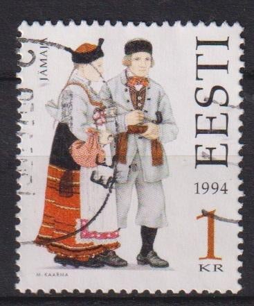 Estland 1994 Klederdracht, Postzegels en Munten, Postzegels | Thematische zegels, Verzenden, Gestempeld, Overige thema's