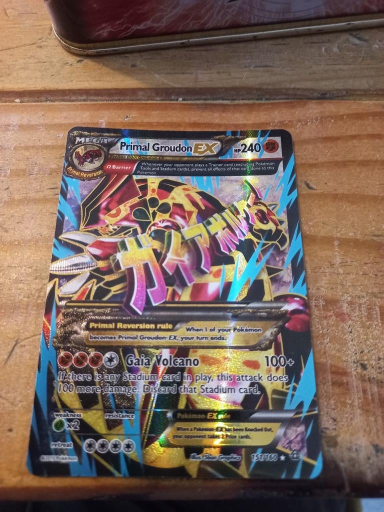 Primal groudon ex, Ophalen of Verzenden, Zo goed als nieuw, Losse kaart, Foil
