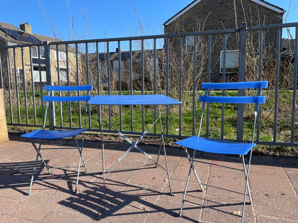 Bistro-set. Kunststof, Tuin en Terras, Tuinsets en Loungesets, 2 zitplaatsen, Kunststof, Ophalen of Verzenden, Zo goed als nieuw
