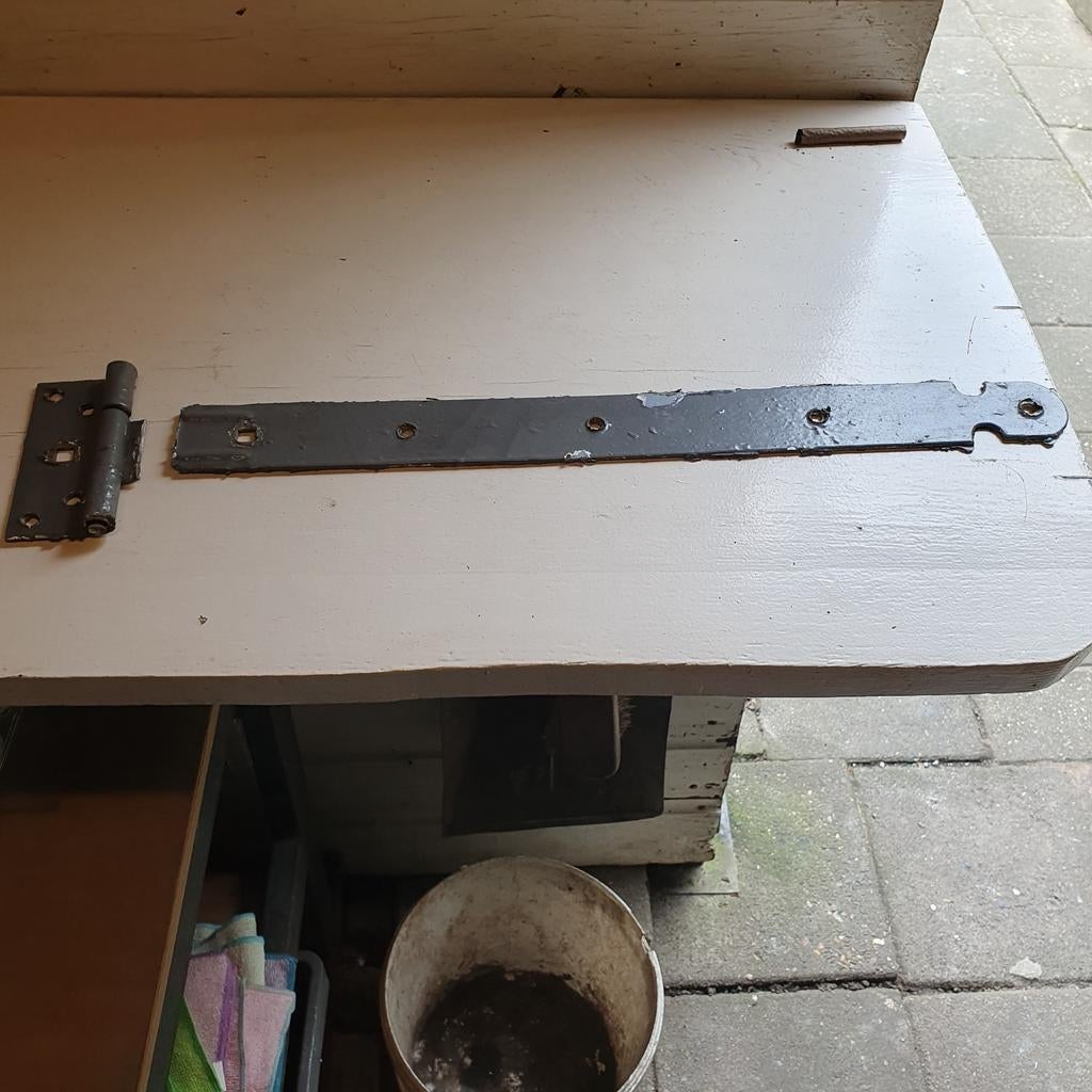 Scharnier en Duimheng Set - Gebruikt, Doe-het-zelf en Verbouw, Hang- en Sluitwerk, Ophalen of Verzenden, Gebruikt, IJzer, Scharnier