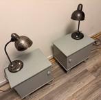 2 vintage nachtkastjes, Ophalen, Zo goed als nieuw, Hout, 45 tot 65 cm