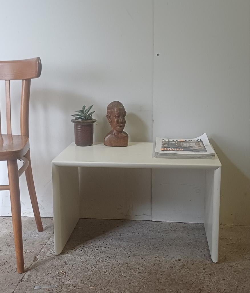 Vintage design leolux tafeltje, zuil strak mdf restyler, Ophalen of Verzenden, Gebruikt