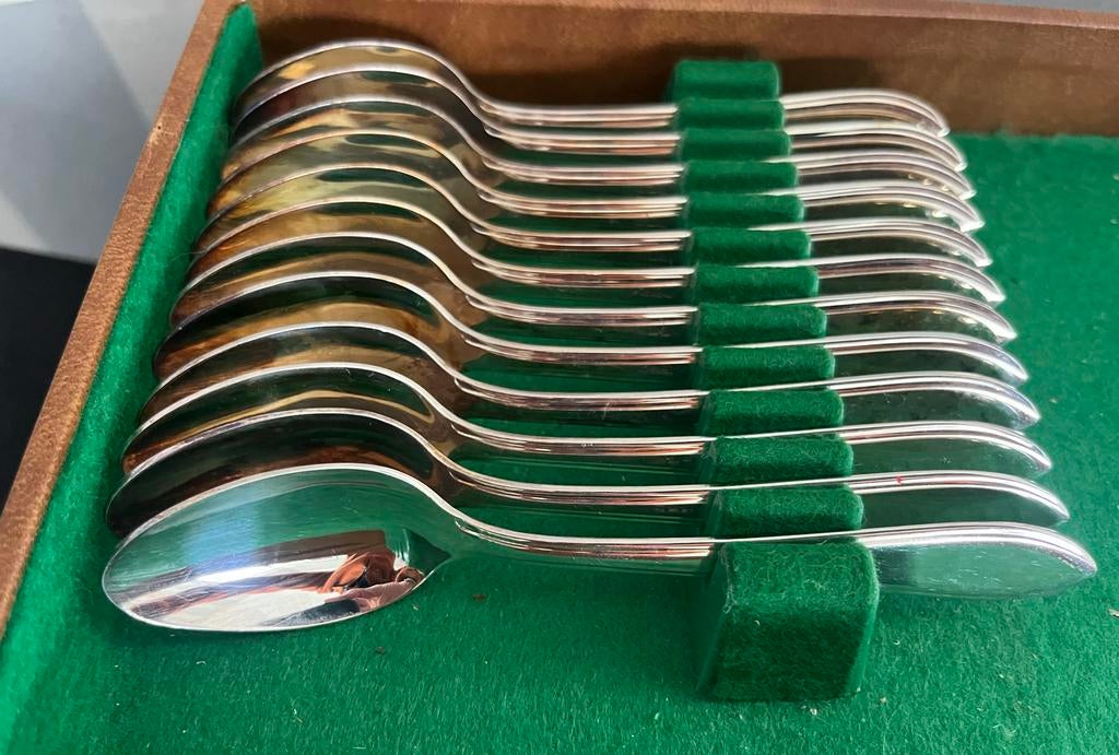 12 GERO Theelepeltjes 14 cm Verzilverd (100), Antiek en Kunst, Antiek | Bestek, Ophalen of Verzenden