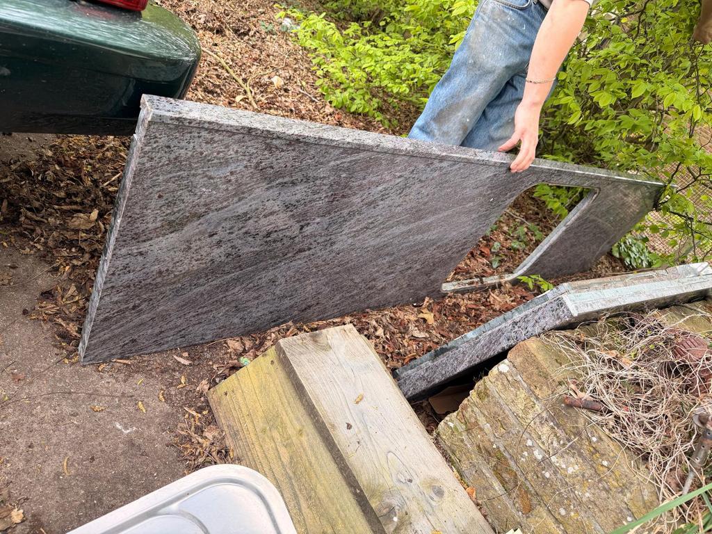 Natuurstenen aanrechtblad marmeren blad, Ophalen, Gebruikt, 200 cm of meer, 50 tot 100 cm