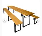 Biertafel 2.20 + 2 banken te huur, Ophalen, Zo goed als nieuw, Overige