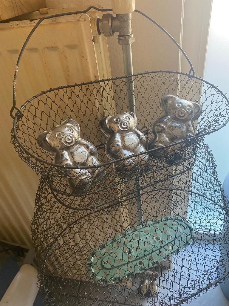 Oud brocante Frans visnet, Antiek en Kunst, Curiosa en Brocante, Ophalen