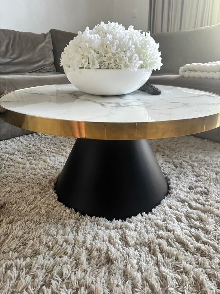 Richmond salontafel odin marmer eric kuster eichholtz, Huis en Inrichting, Tafels | Salontafels, Ophalen, 100 tot 150 cm, 50 tot 100 cm