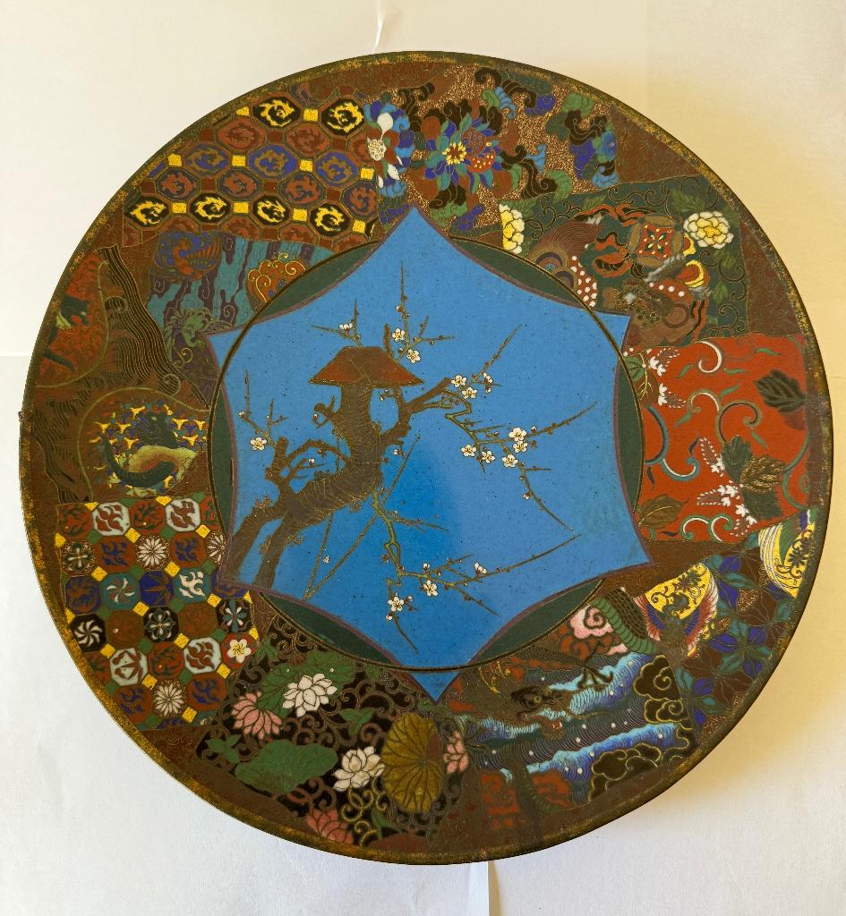 Japans Cloisonne wandbord, Ophalen