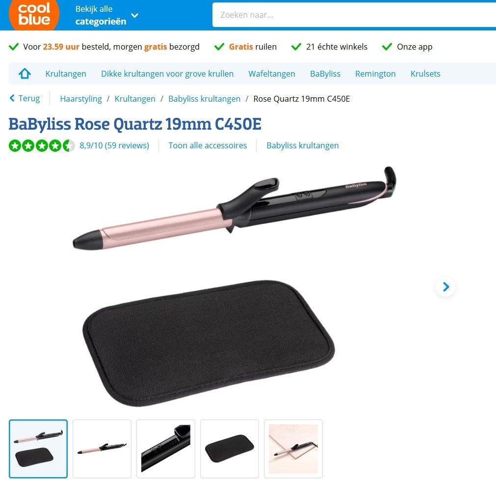 (Nieuwe) BaByliss Rose Quartz 19mm C450E, Verzenden, Nieuw, Krultang of Stijltang