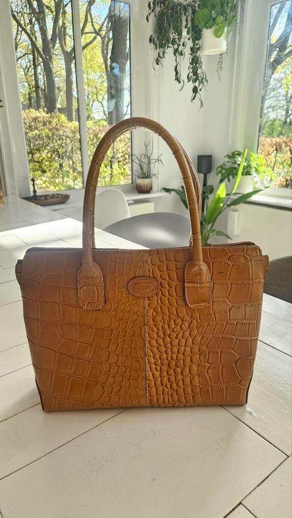 Vintage Tod's design handtas, Sieraden, Tassen en Uiterlijk, Tassen | Damestassen, Ophalen of Verzenden, Bruin, Handtas