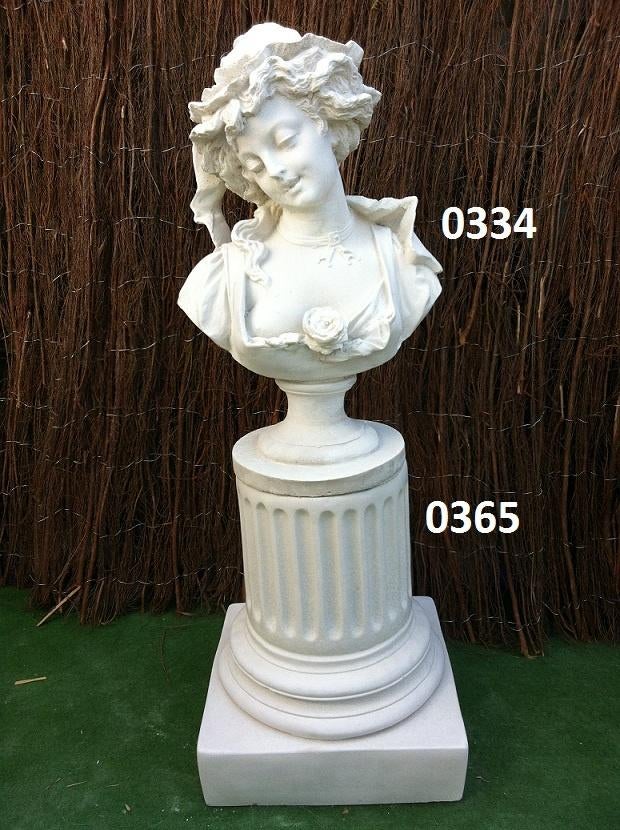 Borstbeeld vrouw met zuil. nr 0334 & 0365., Tuin en Terras, Tuinbeelden, Nieuw, Abstract beeld, Beton, Ophalen
