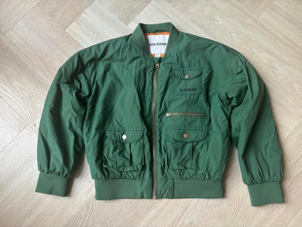 Mini Rodini Baseball Jas lightweight - Groen 140/146, Ophalen of Verzenden, Gebruikt, Jongen of Meisje, Jas