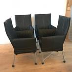 4 IZGS Montis Chaplin design stoelen modern zwart leer, Huis en Inrichting, Zwart, Leer, Ophalen of Verzenden, Zo goed als nieuw