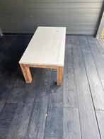 Robuuste houten tafel met lichte blad, Huis en Inrichting, Tafels | Salontafels, Gebruikt, 100 tot 150 cm, Minder dan 50 cm, Rechthoekig