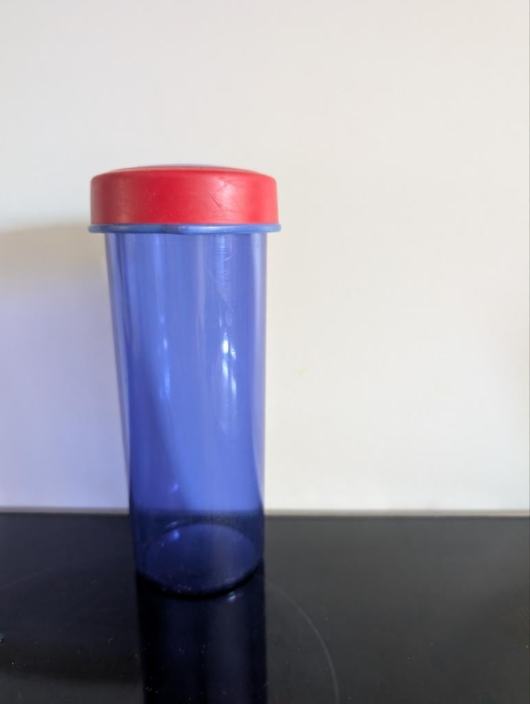 Tupperware school beker, lunch beker., Ophalen of Verzenden, Gebruikt, Blauw, Beker of Kan