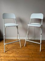 Ikea barkruk Franklin, wit, opklapbaar, Huis en Inrichting, Barkrukken, Ophalen, Met voetsteun, 60 tot 90 cm, Zo goed als nieuw