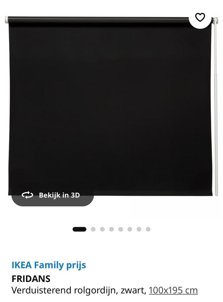 IKEA Rolgordijn Fridans, Ophalen, Nieuw, Zwart, 150 tot 200 cm