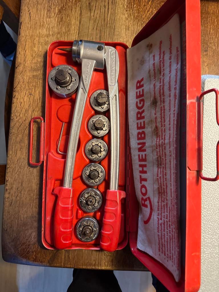 Rothenberger buizensnijder set compleet,Tromptang voor koper, Ophalen, Zo goed als nieuw