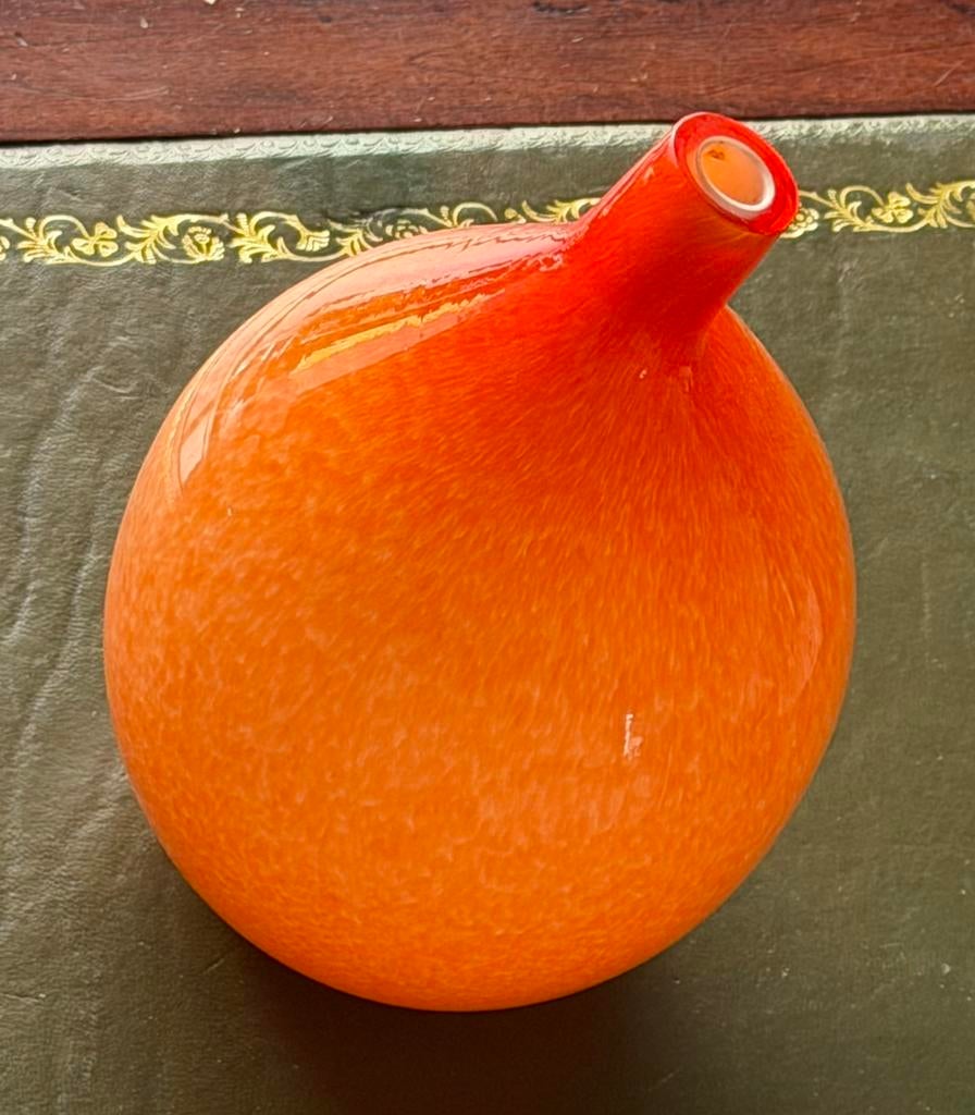 Vintage Hysteria design vaas 20cm x 13cm orange, Verzenden, Oranje, Minder dan 50 cm, Glas