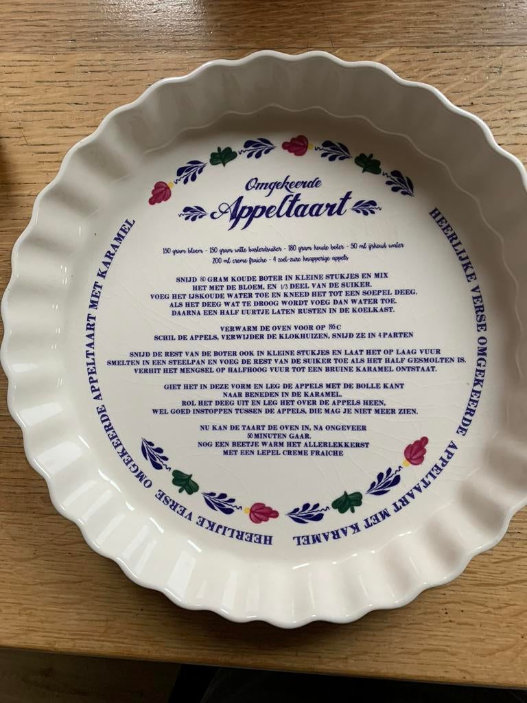 Royal Boch Boerenbont ovenschaal met appeltaart recept, Huis en Inrichting, Keuken | Servies, Ophalen of Verzenden