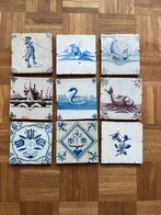 Set van 9 Delfts Blauwe Tegeltjes - Diverse Voorstellingen, Ophalen