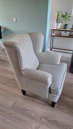 Fauteuil gestreept zwart/wit, Antiek en Kunst, Ophalen