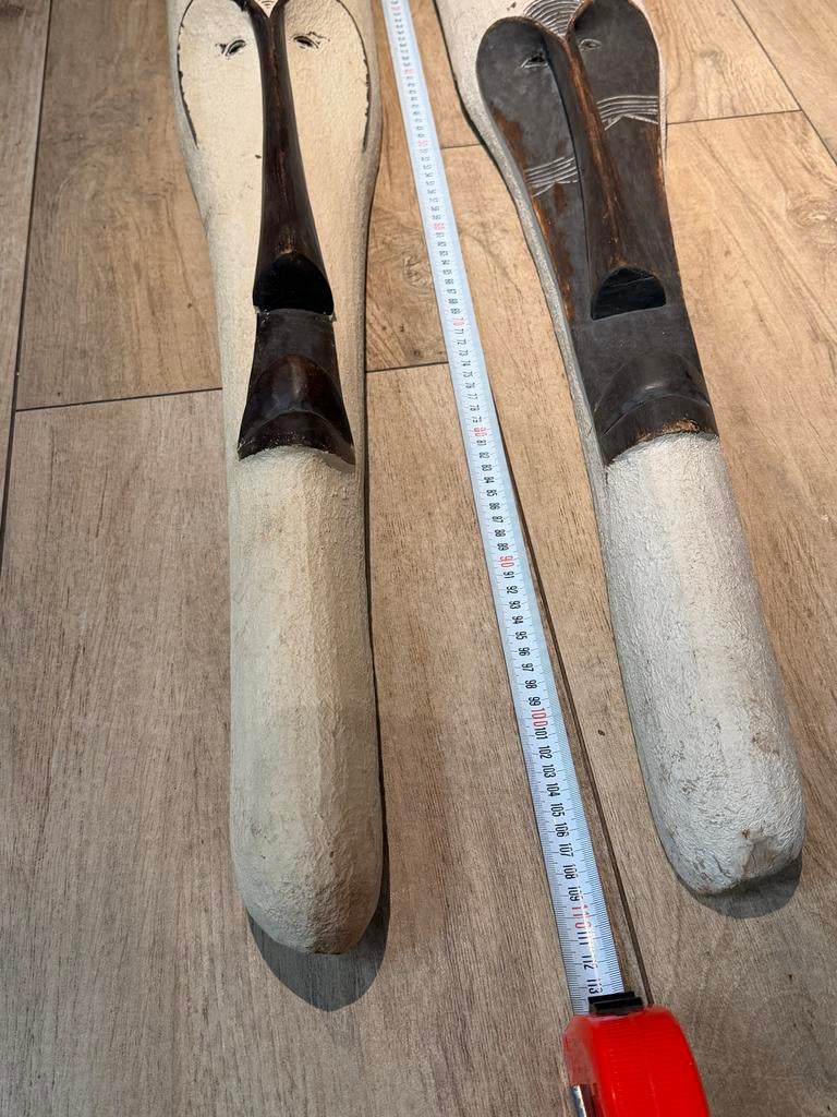 Set van 2 houten Afrikaanse maskers, Ophalen of Verzenden
