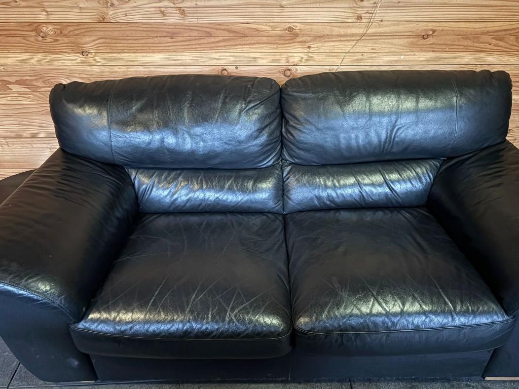 Leren bankstel, Ophalen, Gebruikt, 150 tot 200 cm, Tweepersoons