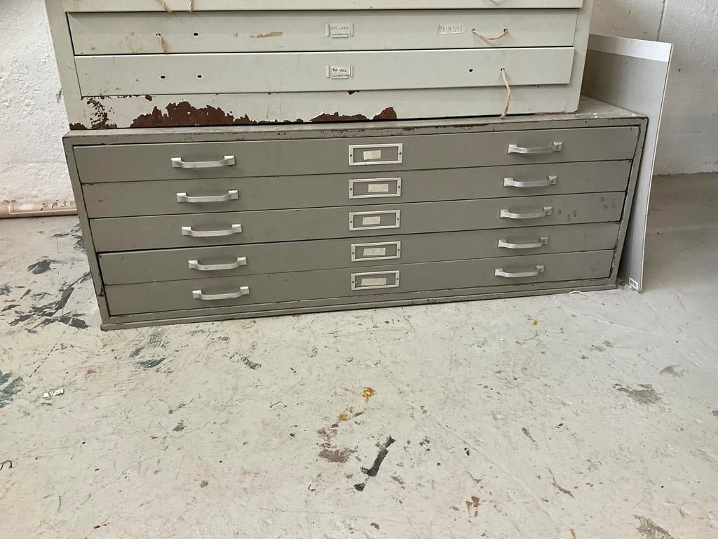 Grote metalen tekenkast met 5 lades, Huis en Inrichting, Kasten | Ladekasten, Ophalen, Gebruikt, 5 laden of meer, 75 cm of meer